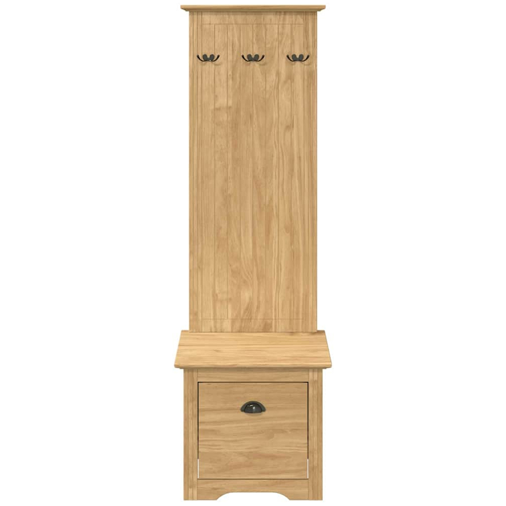 vidaXL Single Drawer Coat Hook Honey Brown Modern Hallway Cabinet Image 5