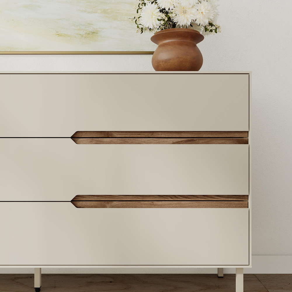 Decortie Arch Single Door 3 Drawer Sandstone Console Table Image 3