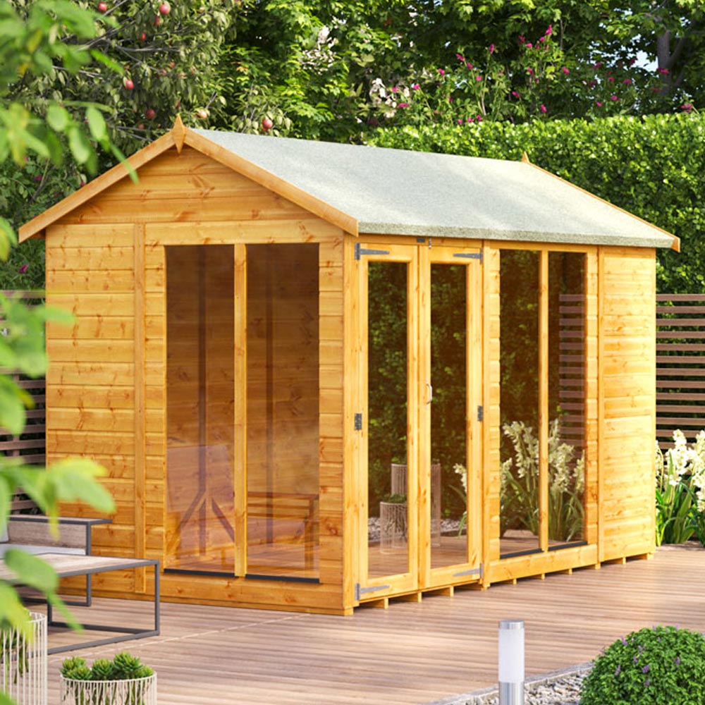 Power Sheds 10 x 6ft Double Door Apex Traditional Summerhouse Image 2