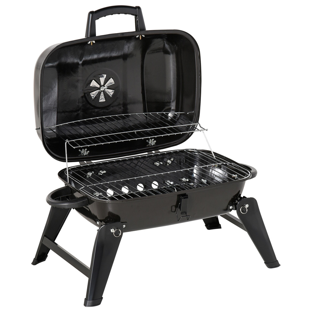 Outsunny Black Portable Charcoal BBQ Grill Image 1