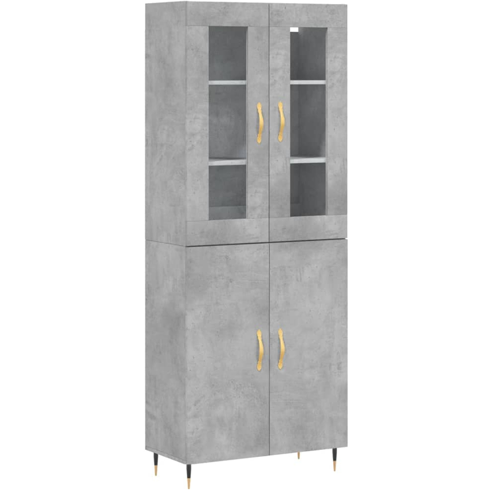 vidaXL 4 Door Concrete Grey Highboard Image 2