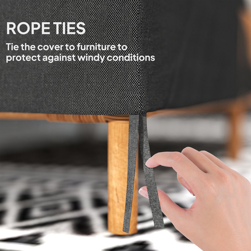 Outsunny 2 Seater Black Garden Sofa Cover 140 x 84 x 94cm Image 6