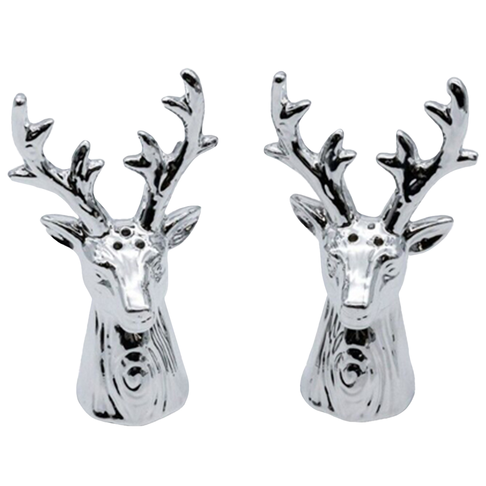 Marco Paul Silver Stag Head Salt and Pepper Mill Set Image 1