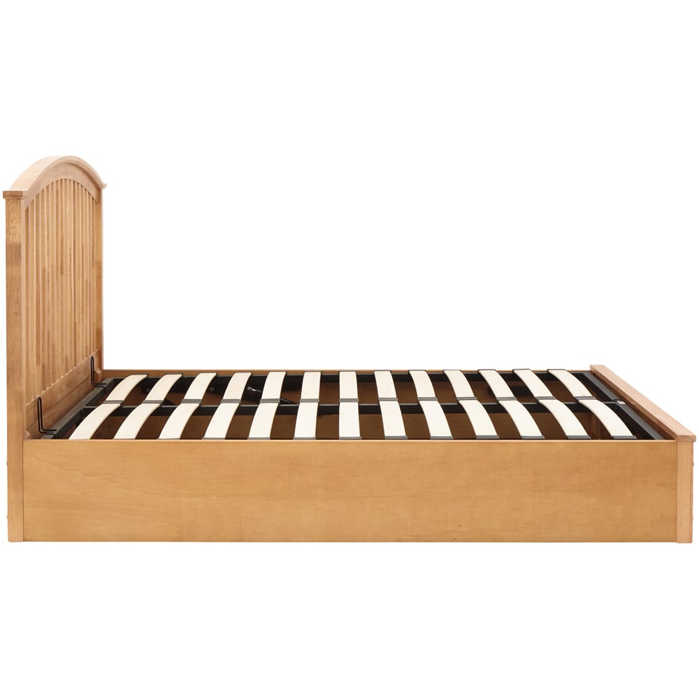 GFW Madrid Double Oak Wood Ottoman Bed Image 6
