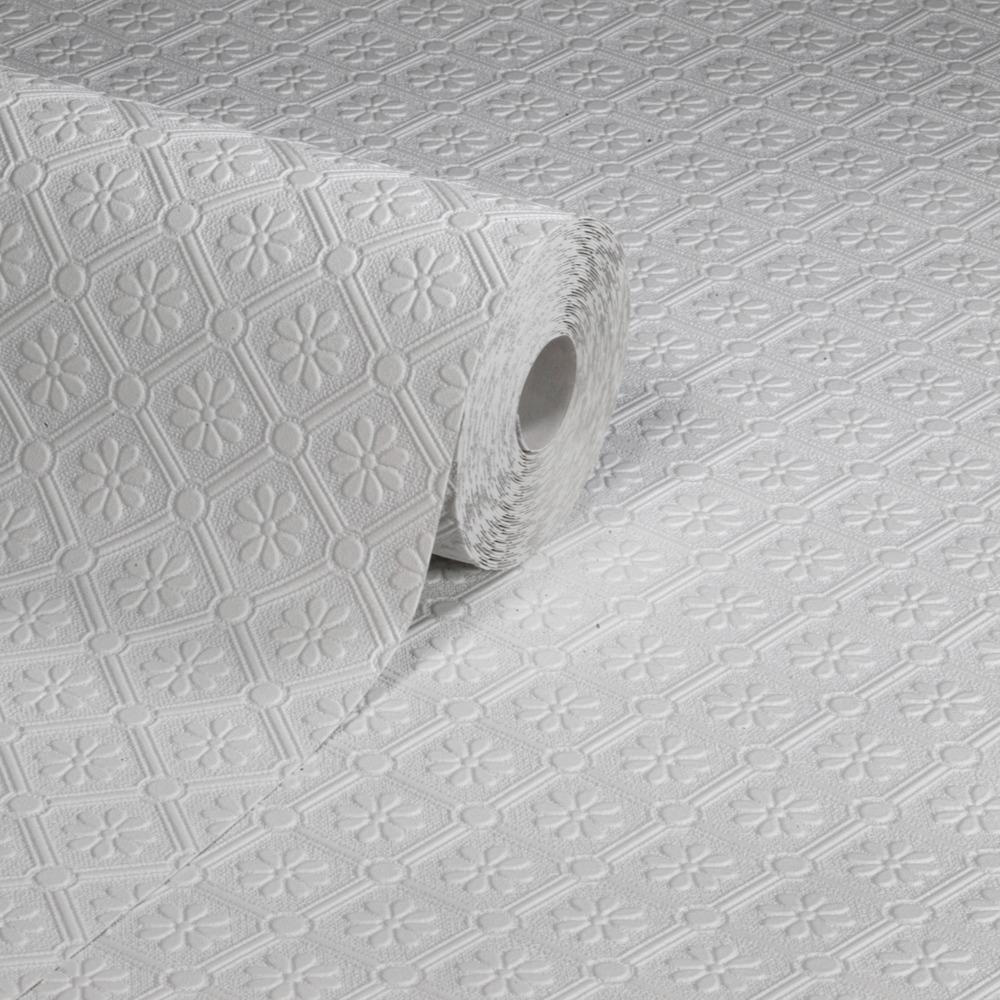 Anaglypta Heritage Amber Floral Textured White Vinyl Wallpaper Image 2