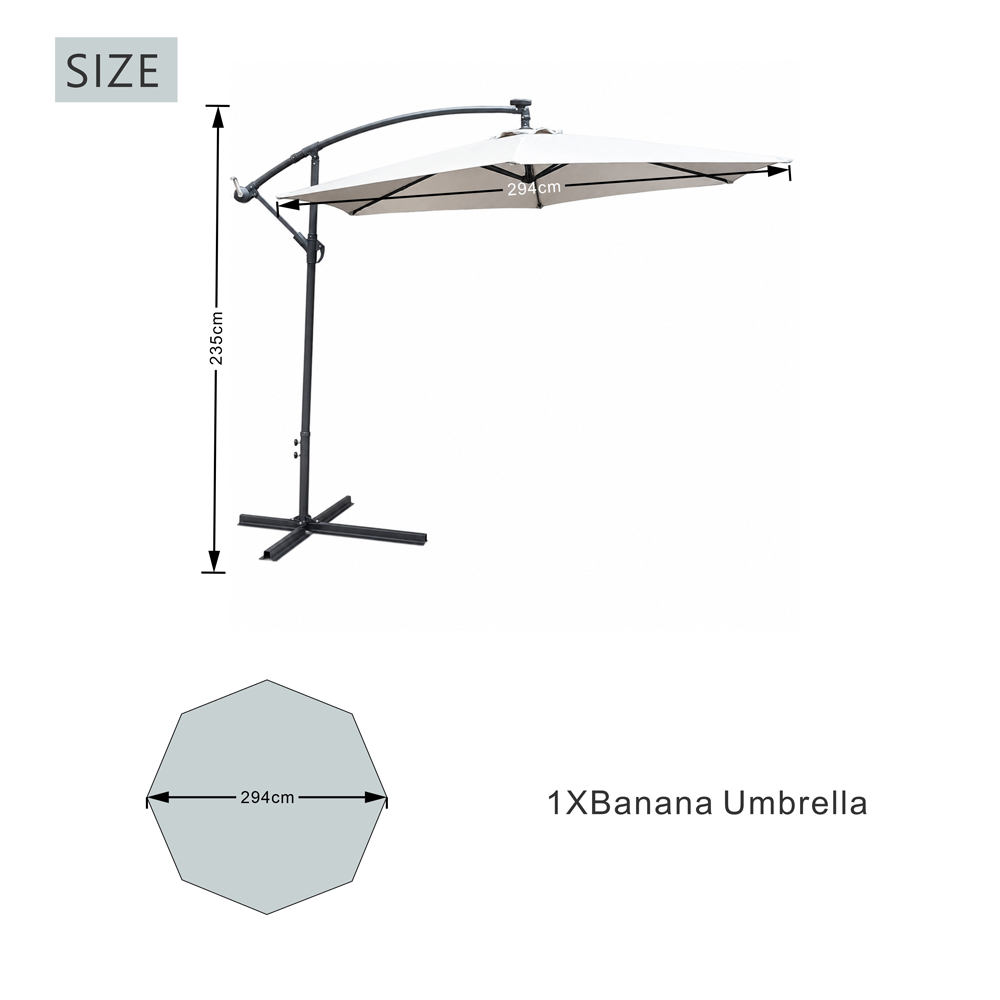 Direct Wicker Light Beige Crank Handle Cantilever Parasol 2.94m Image 8