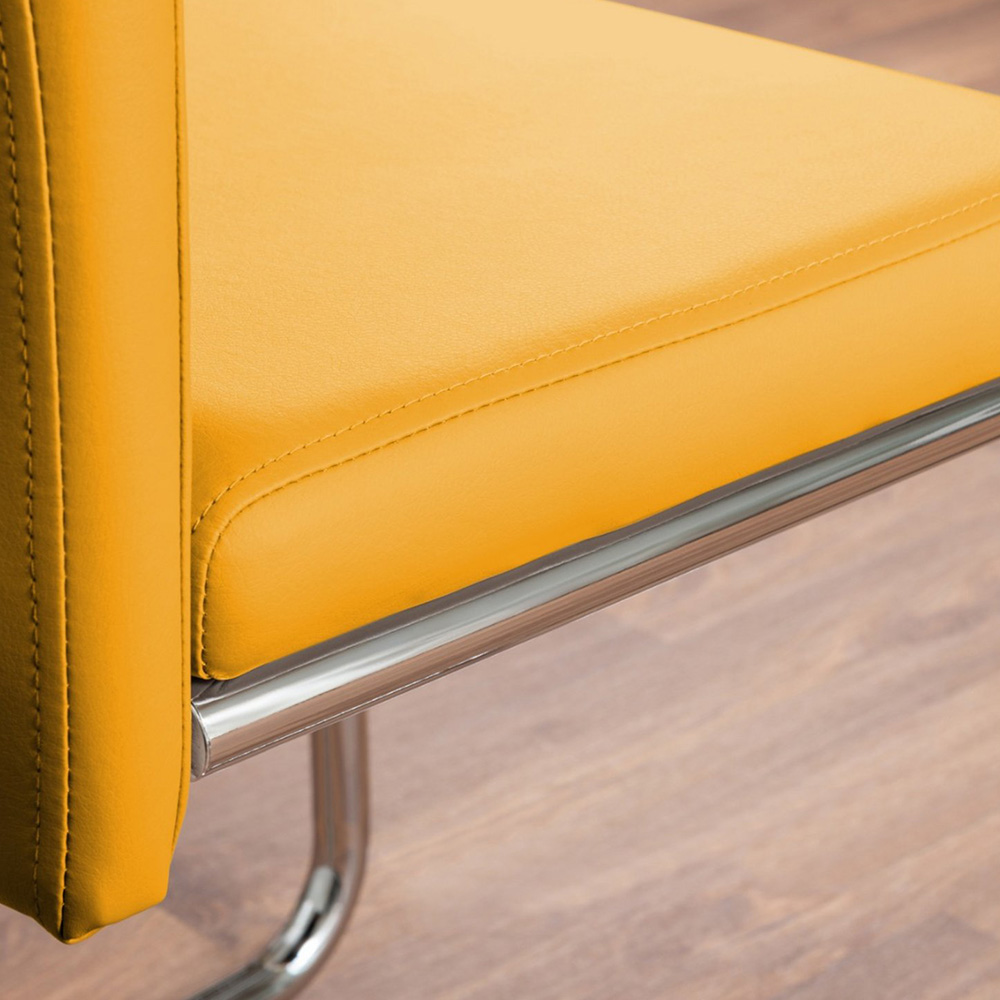 Furniturebox Arona Fortana 6 Seater Round Dining Set Mustard and Chrome Image 8