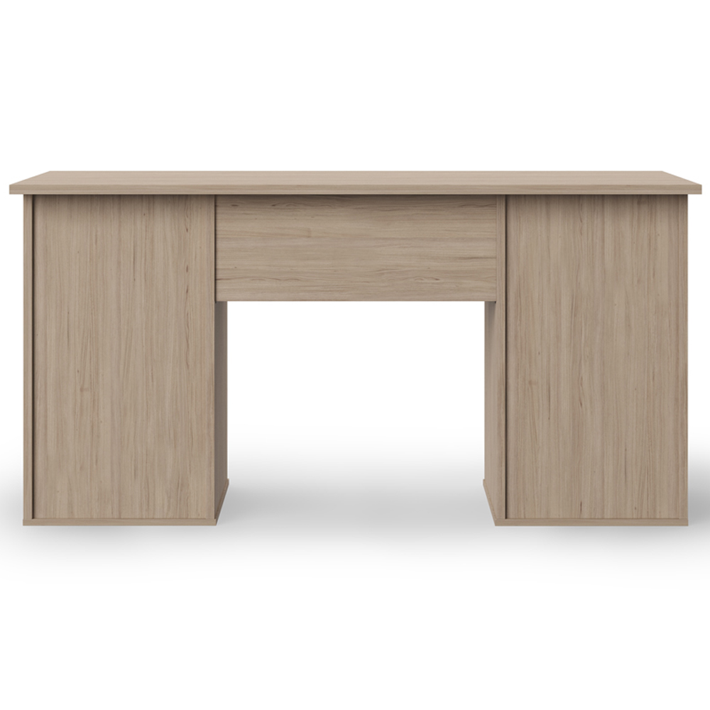 Alphason Dallas Single Door 4 Drawer Oak Office Desk Image 5