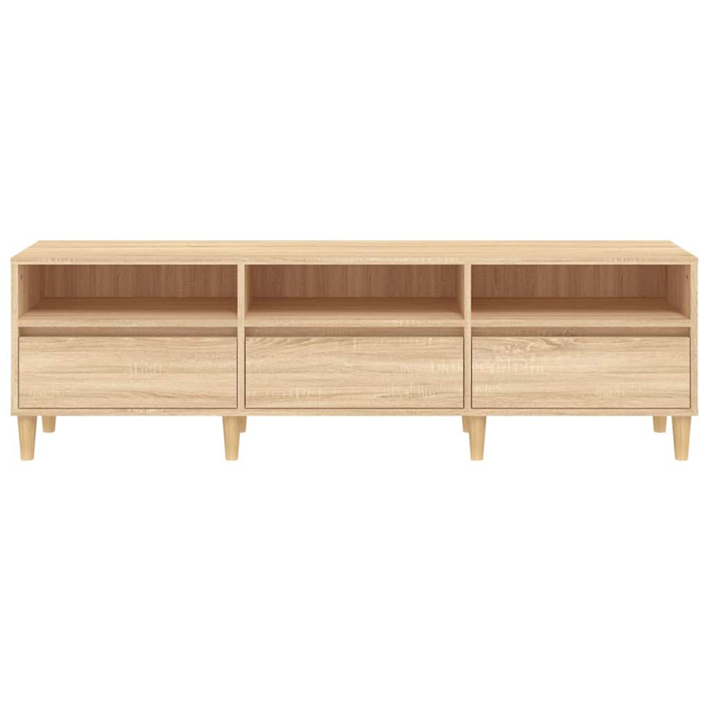 vidaXL 3 Door 3 Shelf Sonoma Oak Wide TV Cabinet Image 6
