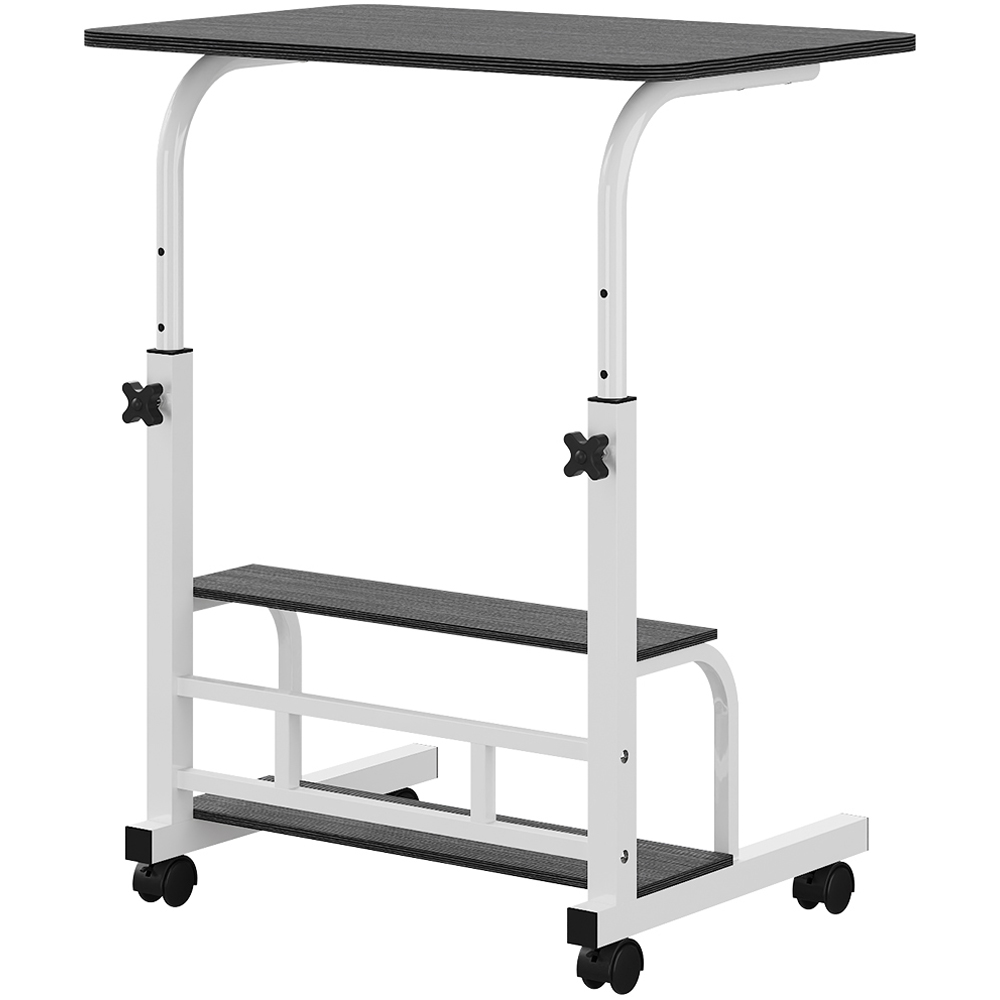 Living and Home 2 Shelf White Adjustable Overbed Table Image 6