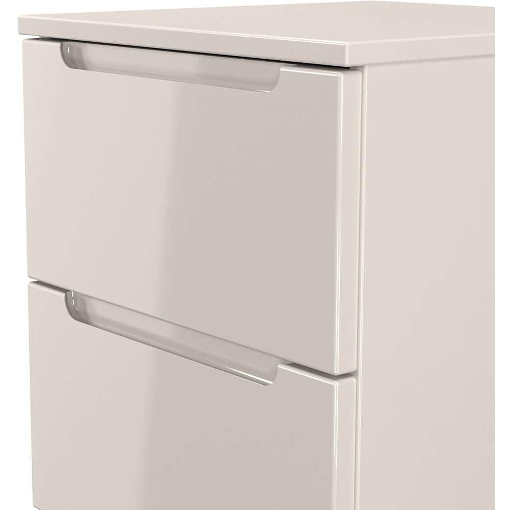 Crowndale Milan 3 Drawer Kashmir Gloss and Kashmir Bedside Cabinet Ready Assembled Image 4