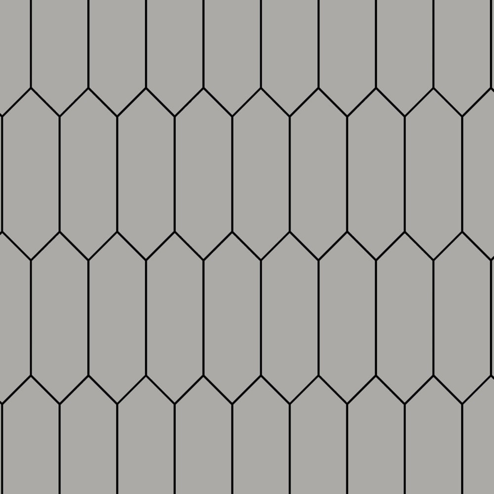 Splashbax Premium Artisan Elongated Hexagon Cloudy Grey Acrylic Bathroom Wall Panel 2400 x 900mm Image 2