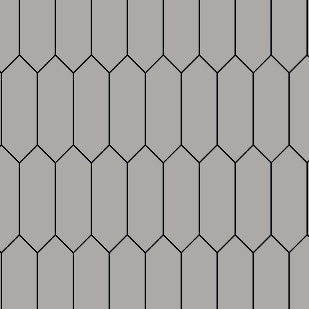 Splashbax Premium Artisan Elongated Hexagon Cloudy Grey Acrylic Bathroom Wall Panel 2400 x 1200mm Image 2