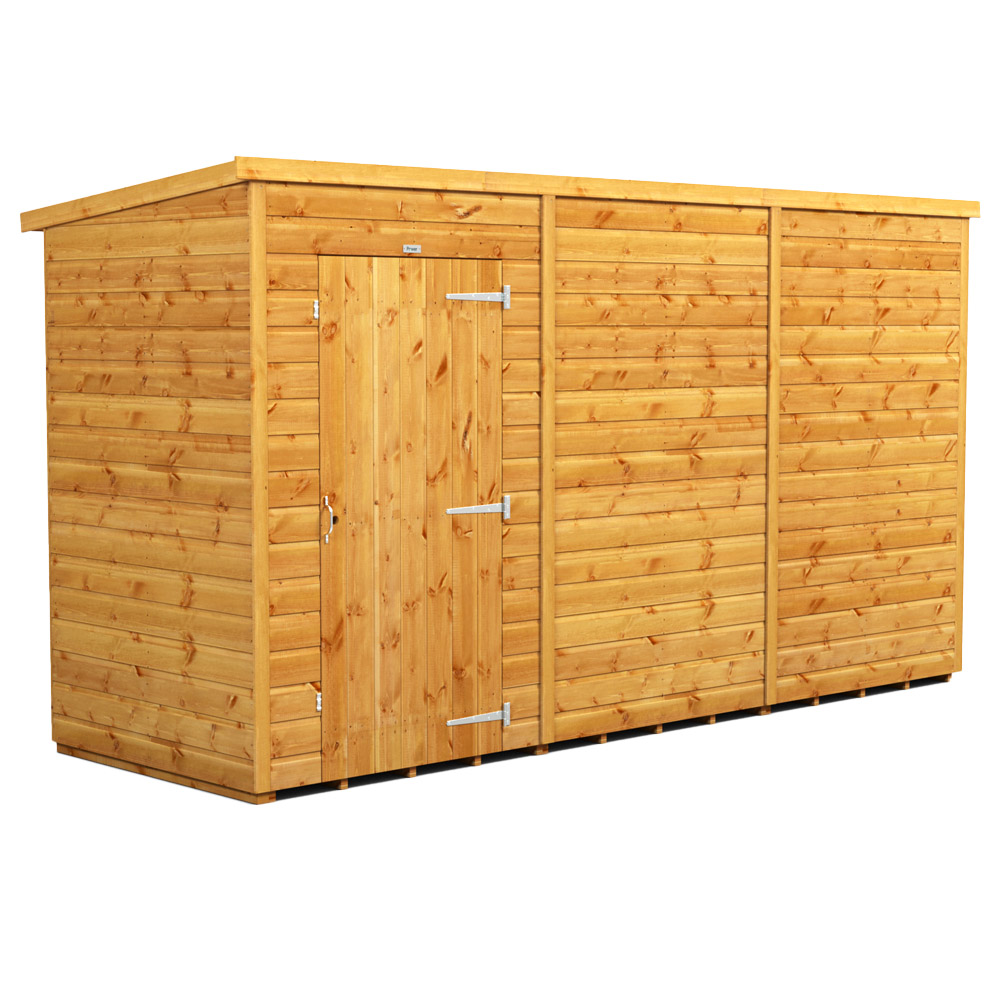 Power Sheds 12 x 4ft Pent Wooden Shed Image 1