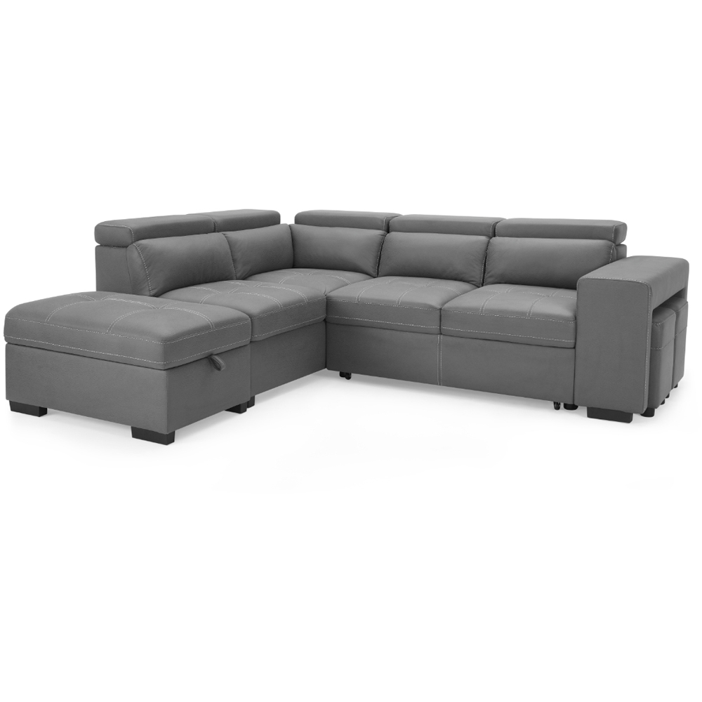Home Detail Scarlett 5 Seater Grey Air Leather Left Hand Corner Sofa Image 2