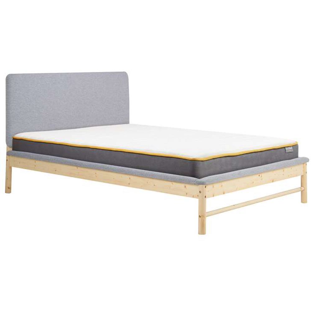 Birlea Ezra Double Grey Fabric Bed with Headboard Image 2