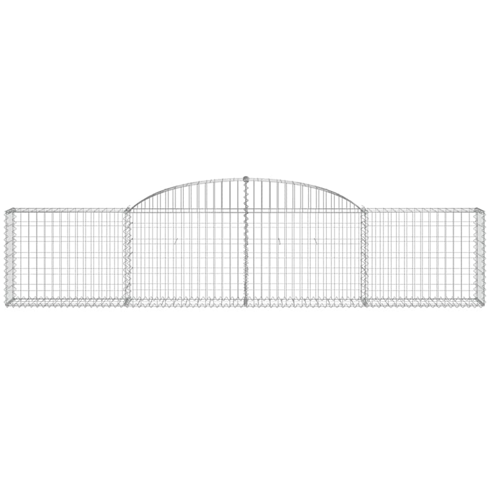 vidaXL Silver Galvanised Iron Arched Gabion Basket 300 x 30 x 60/80cm 5 Pack Image 2