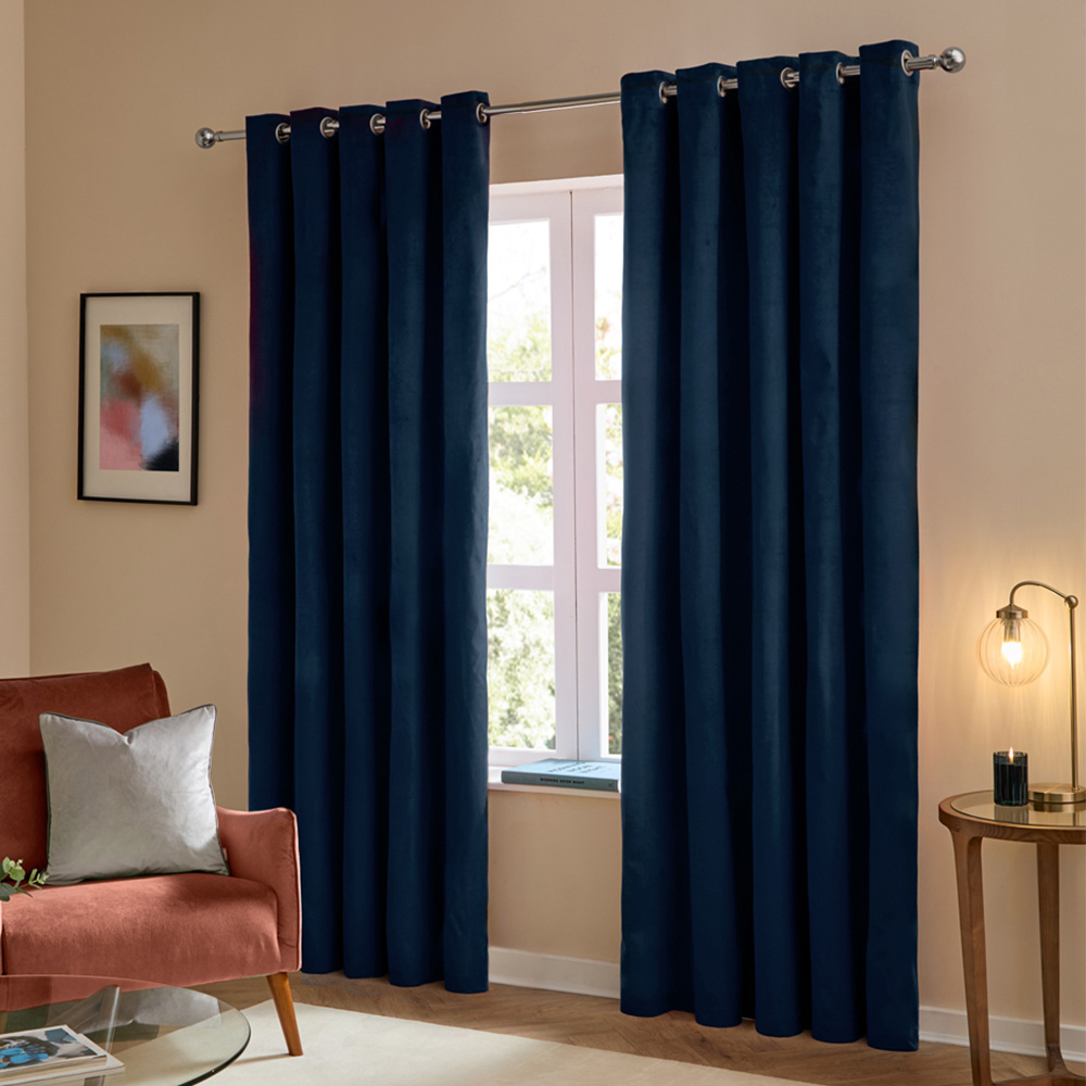 Furn The Ultimate Royal Velvet Blackout Eyelet Curtains 168 x 183cm Image 1
