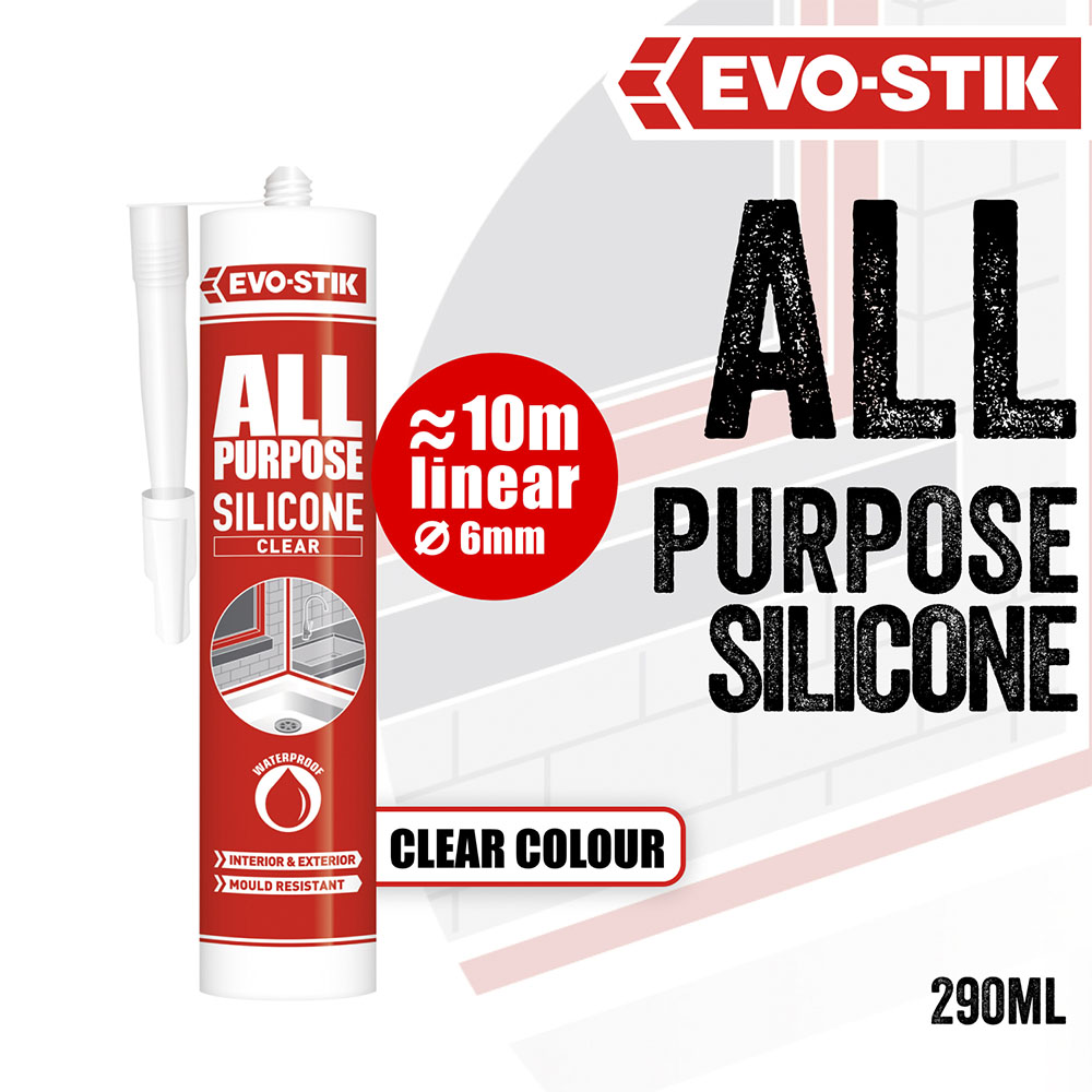 Evo-Stik Clear All Purpose Silicone Sealant Image 4