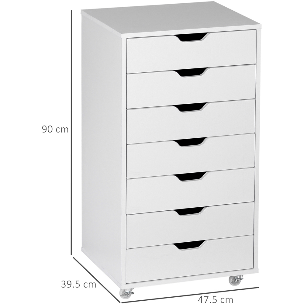 Portland Vinsetto 7 Drawer White Vertical Filing Cabinet Image 8
