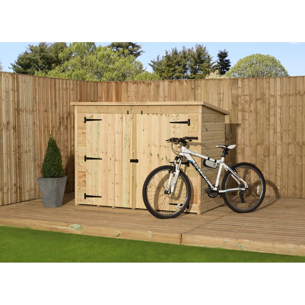 Empire Sheds 7 x 4ft Double Door Tongue and Groove Wooden Bike Store Image 2