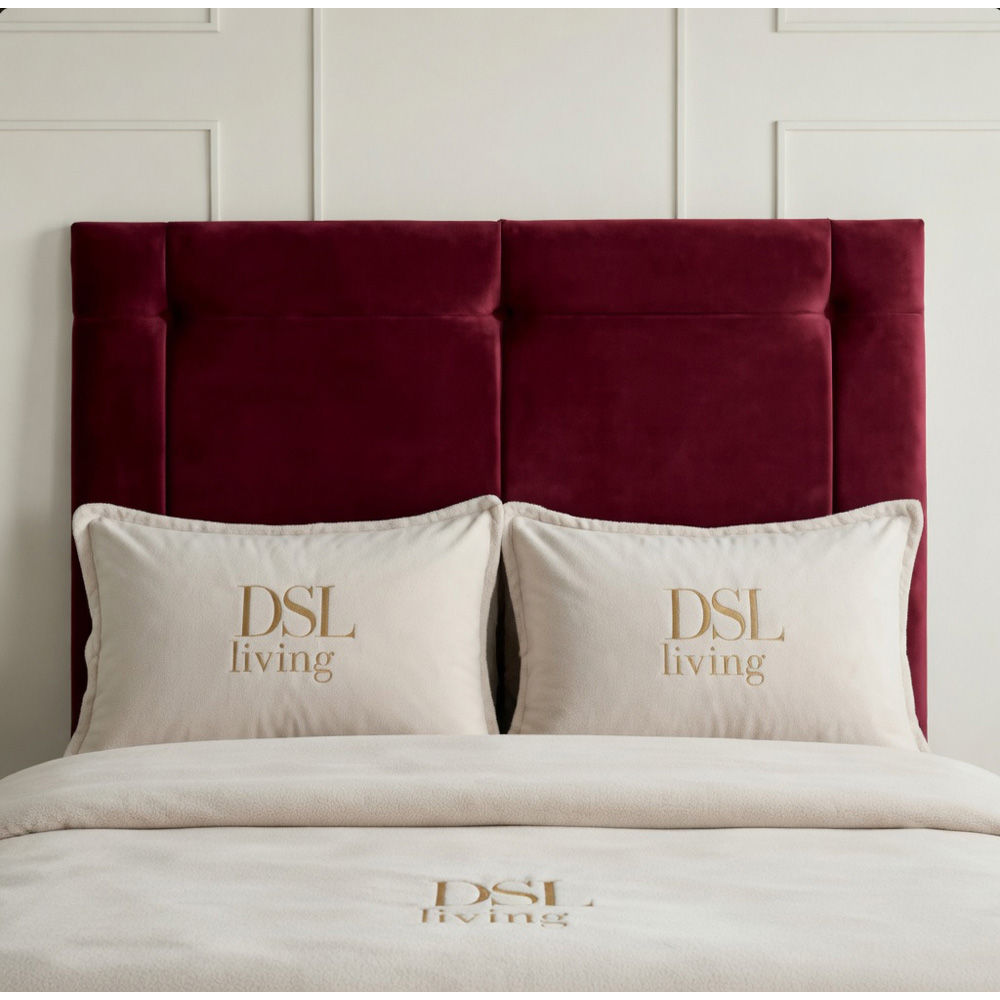 DS Living Kingsley Super King Size Maroon Plush Divan Bed Image 2