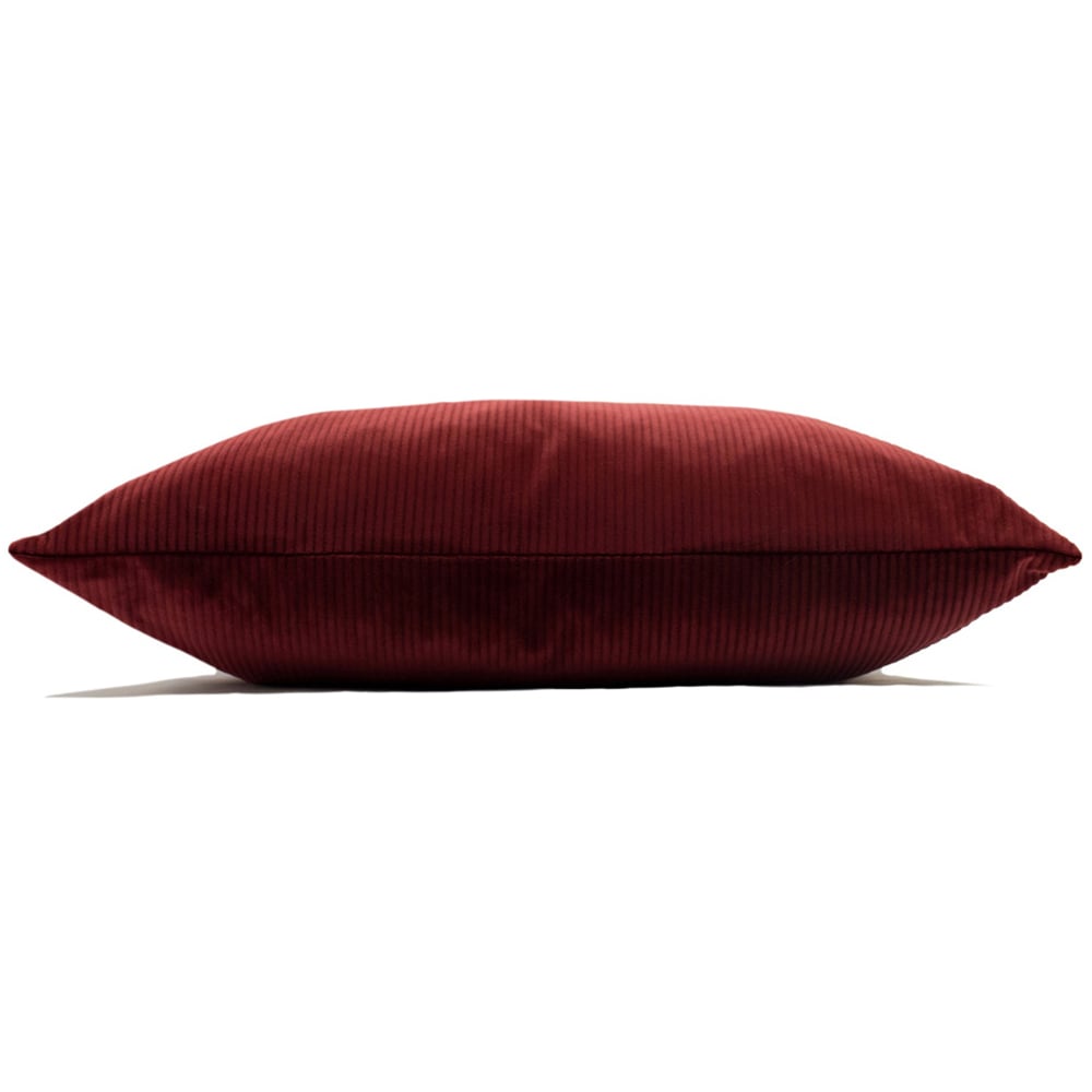 furn. Aurora Oxblood Ribbed Velvet Cushion Image 3