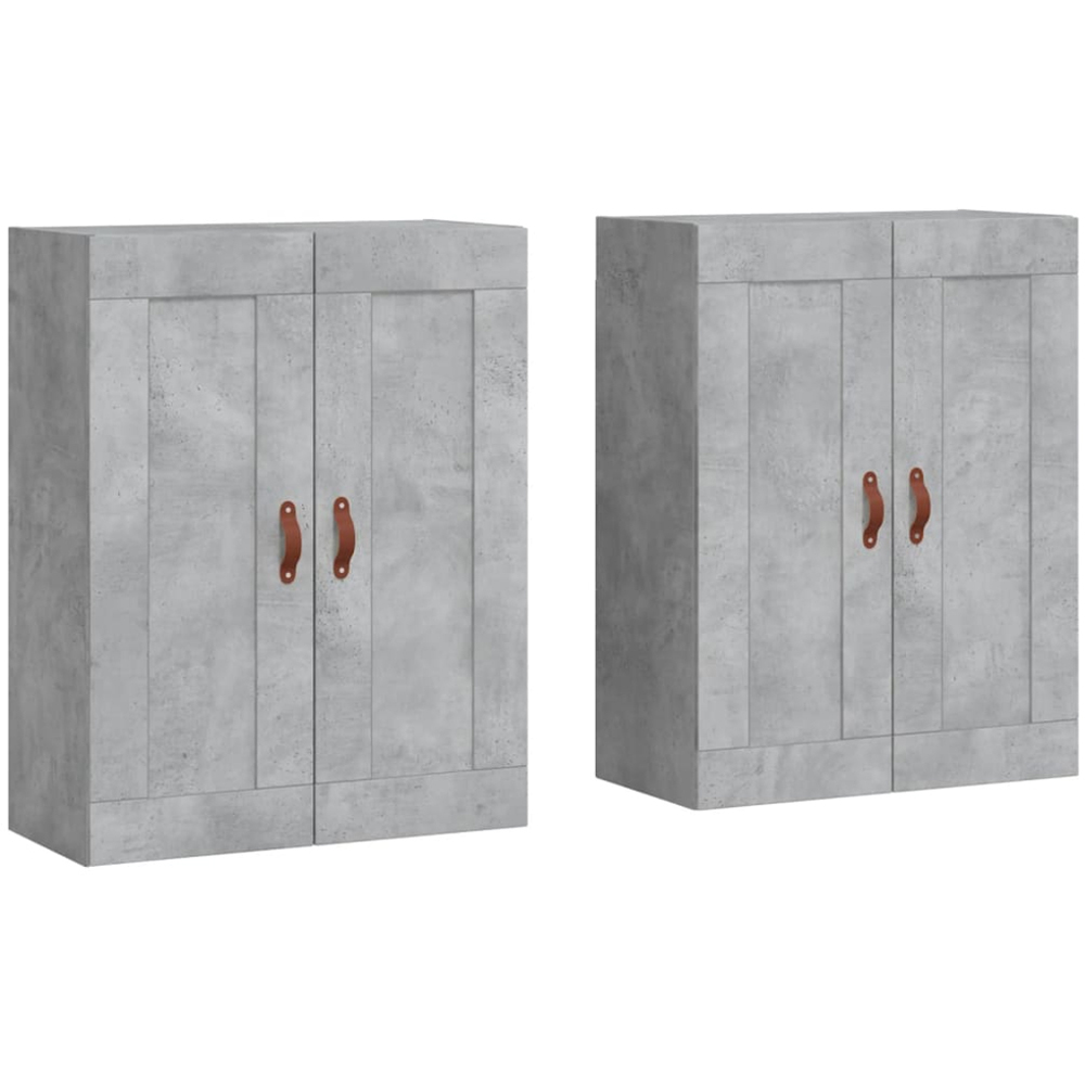 vidaXL 2 Door Concrete Grey Wall Mounted Cabinet 2 Pack Image 2