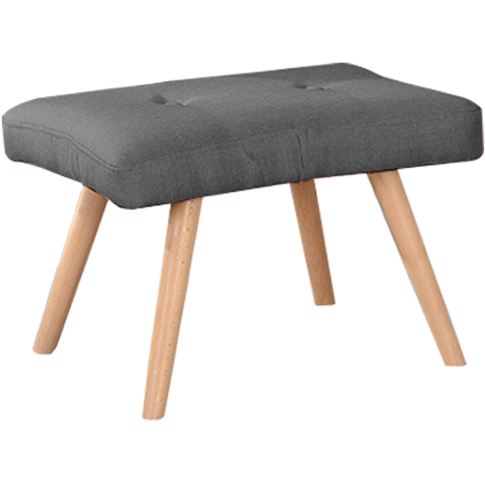 Living and Home Grey Classic Linen Armchair with Cushion and Footstool Image 4