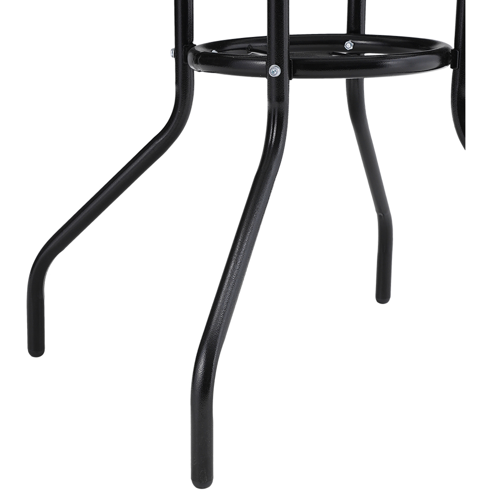 Living and Home Wicker 4 Seater Black Marble Round Dining Set Image 4