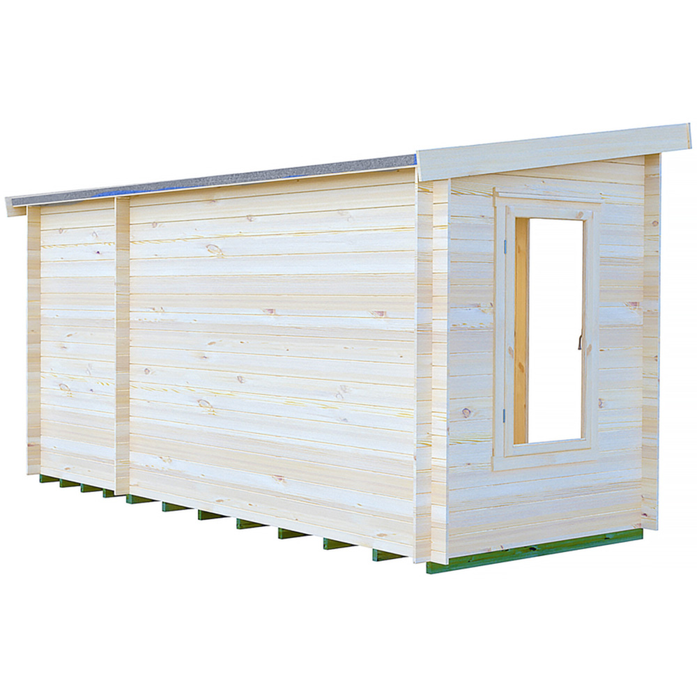 Shire Elm 6 x 14ft Contemporary Style Dual-Purpose Pent Log Cabin with Integral Storage Image 4