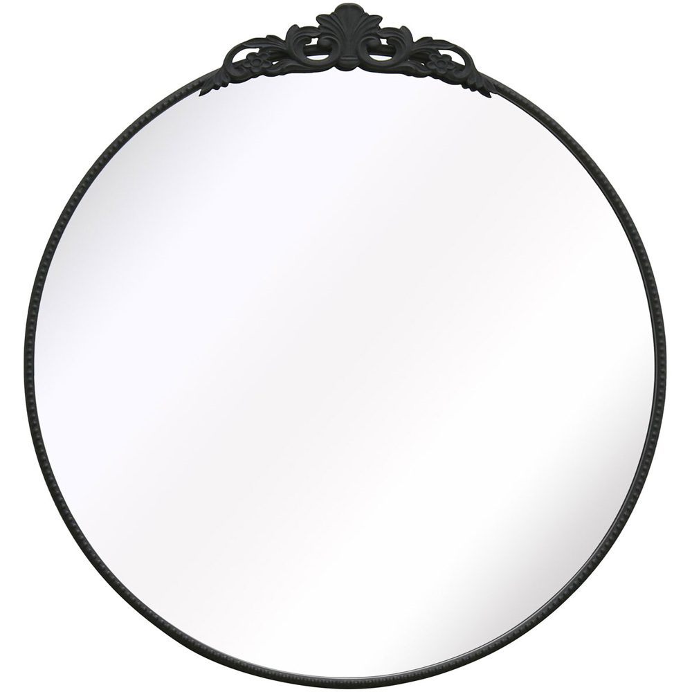 The Crown Black Metal Wall Mirror 100 x 100cm Image 1
