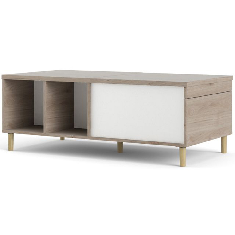 Florence Rome Jackson Hickory Oak and Matt White Coffee Table Image 3