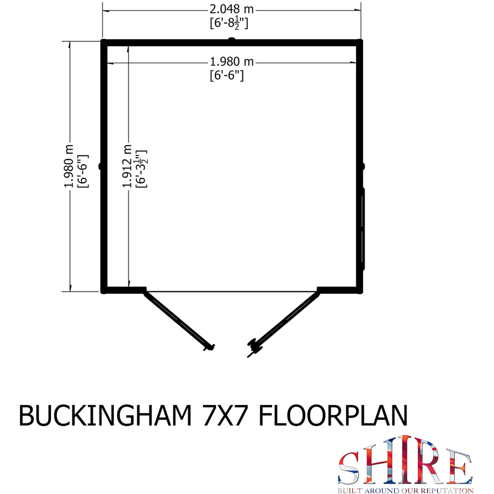 Shire Buckingham 7 x 7ft Double Door Traditional Summerhouse Image 8