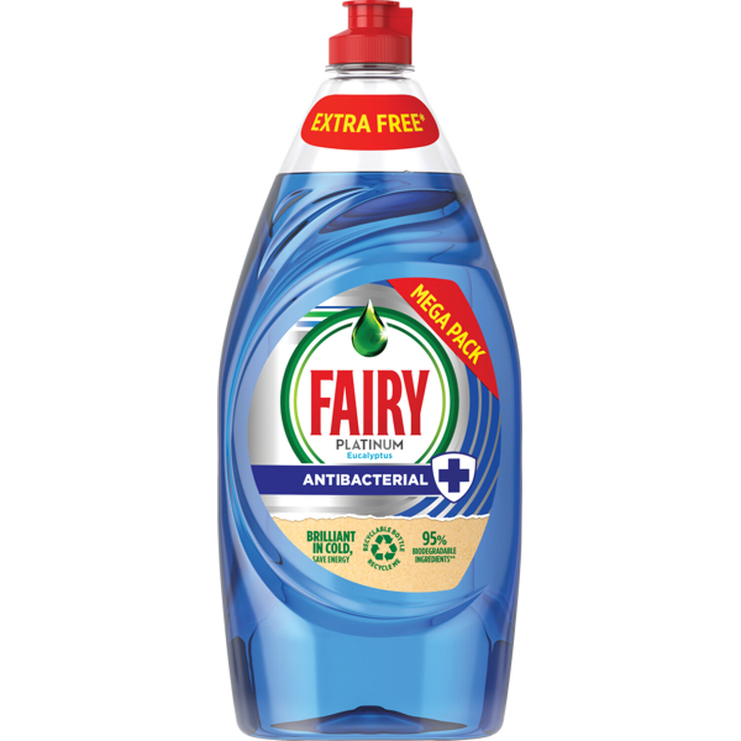 Fairy Platinum Washing Up Liquid - Antibacterial Eucalyptus / 870ml Image