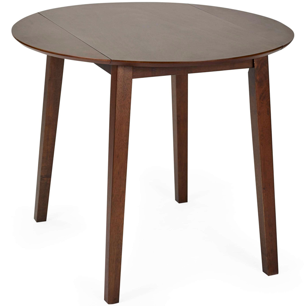 Julian Bowen Coast 4 Seater Walnut Effect Round Drop Leaf Dining Table Image 2