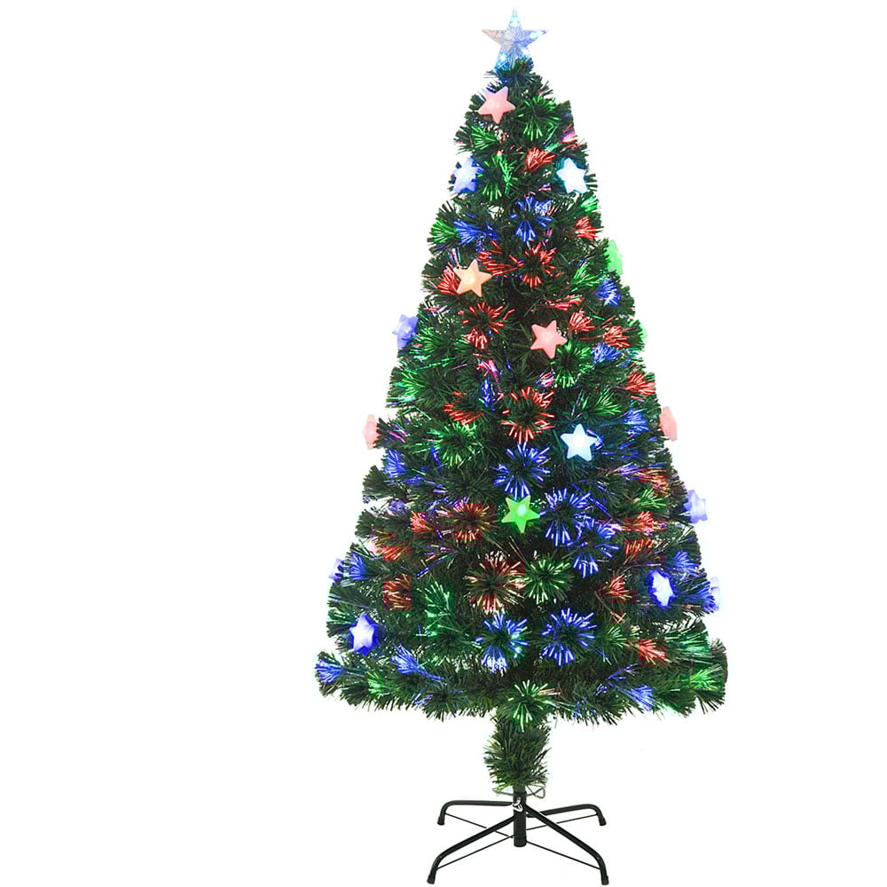 Everglow Fibre Optic Green Artificial Christmas Tree 5ft Image 1