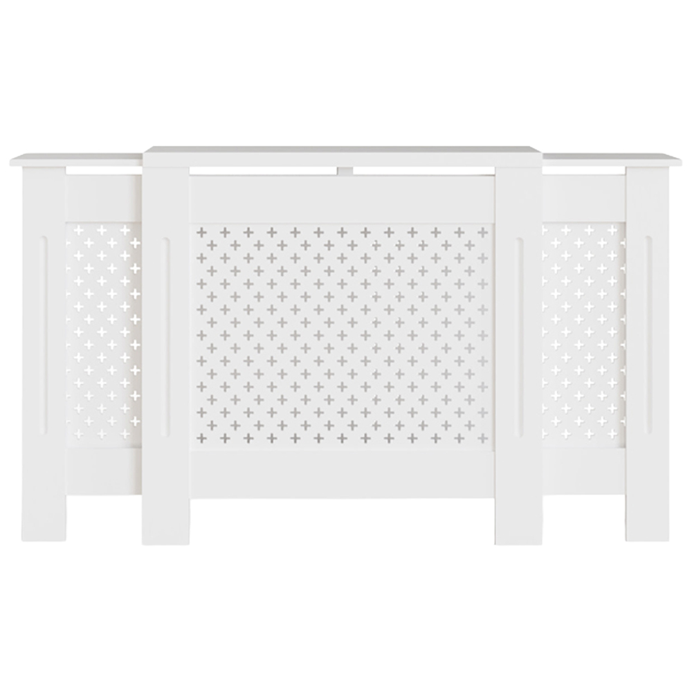 GFW Heidi White Lattice Panel Design Adjustable Radiator Cover Image 8