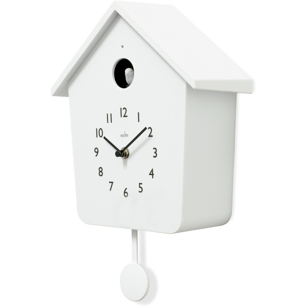 Acctim Casper White Lighted Pendulum Cuckoo Wall Clock 34cm Image 3