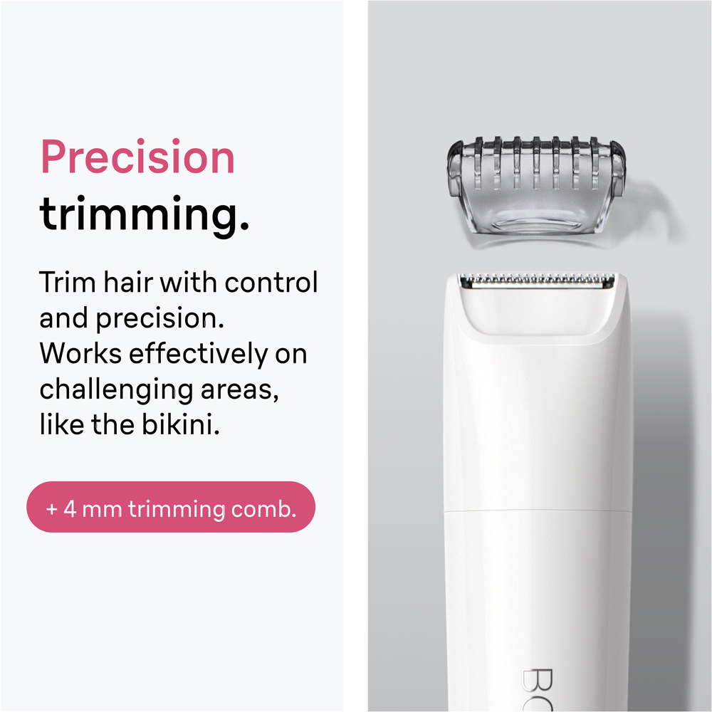 Braun White Waterproof Electric Body Hair Mini Trimmer Image 5