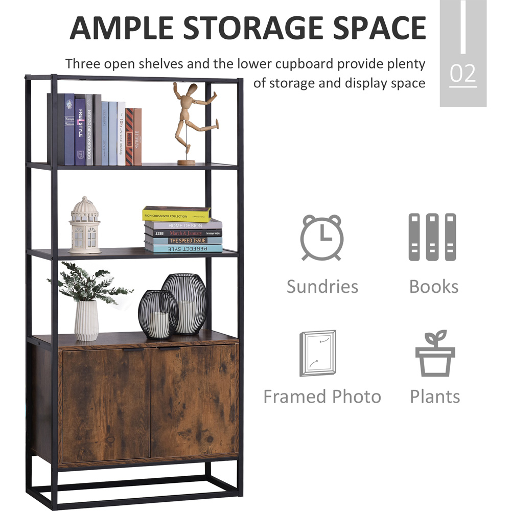 Portland 2 Door Rustic Brown Storage Cabinet Image 5