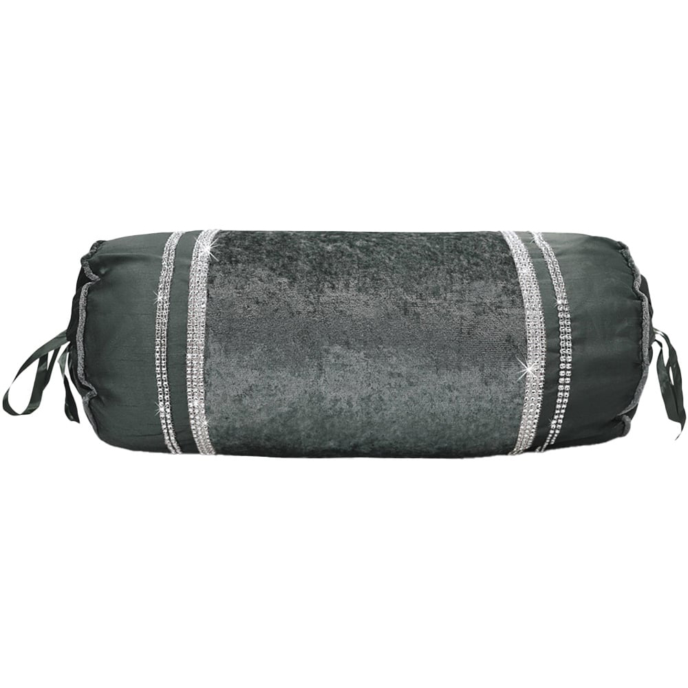 Intimates Topaz Charcoal Diamante Neckroll 10 x 50cm Image