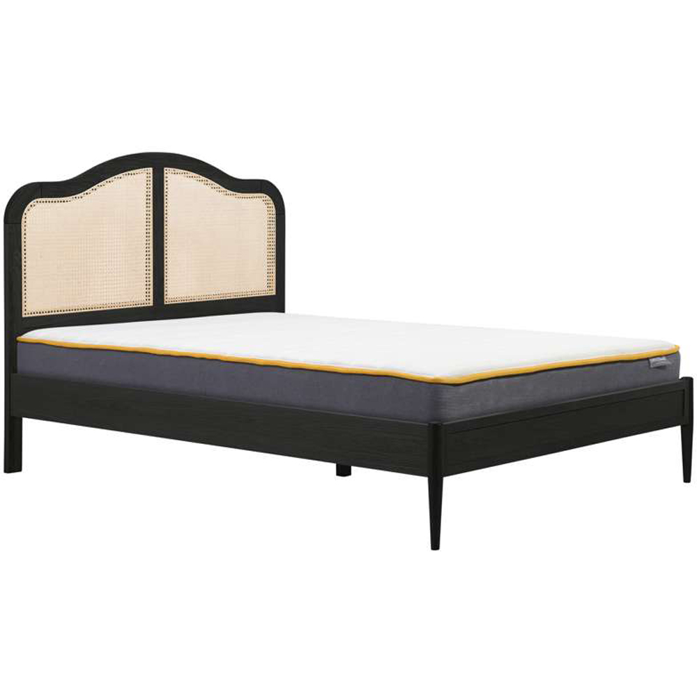 Birlea Leonie King Size Black Bed with Rattan Headboard Image 3