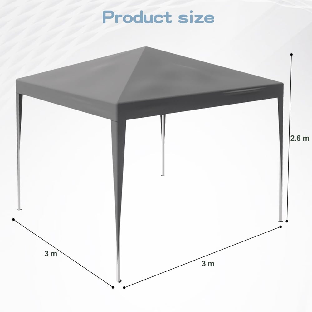 Alivio 3 x 3m Grey Foldable Pop Up Gazebo Image 7