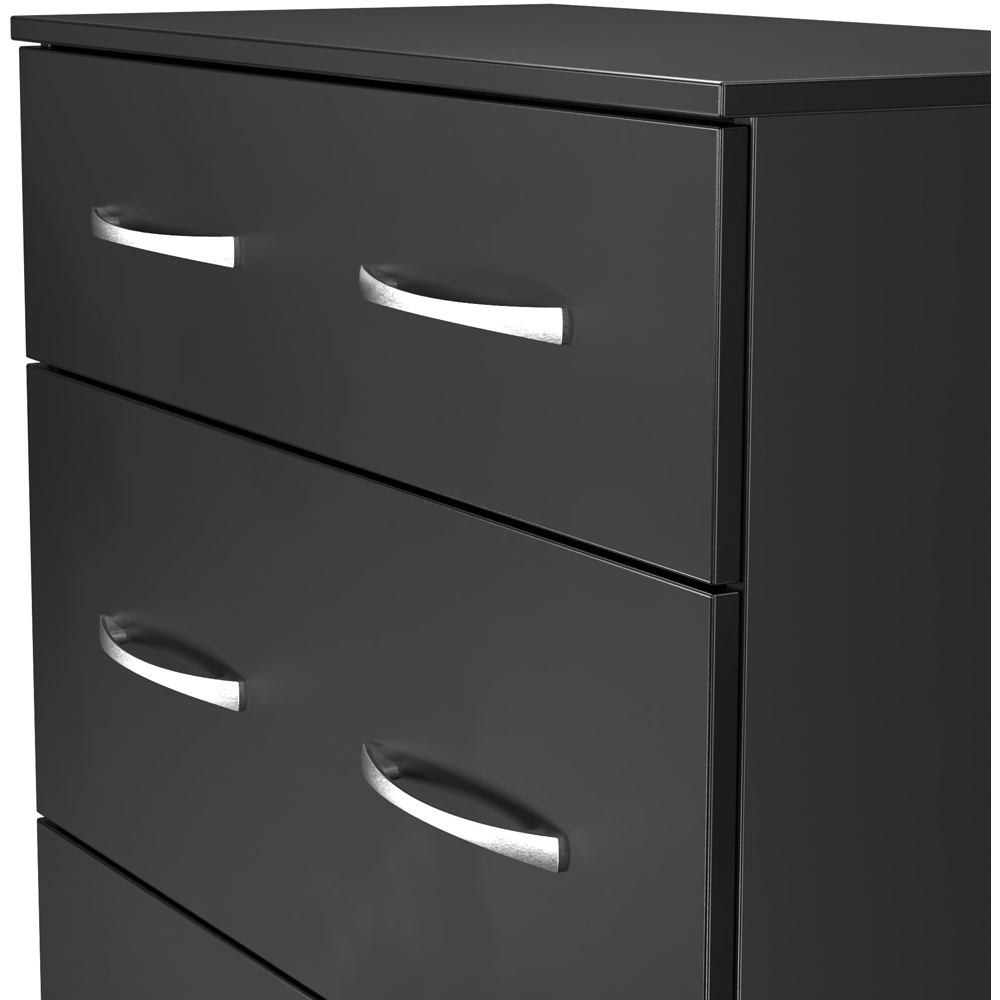 Crowndale Avon 3 Drawer Matt Black Deep Chest of Drawers Ready Assembled Image 5