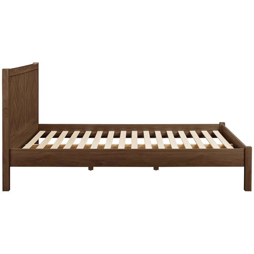 Herringford King Size Walnut Chevron Bed Image 4