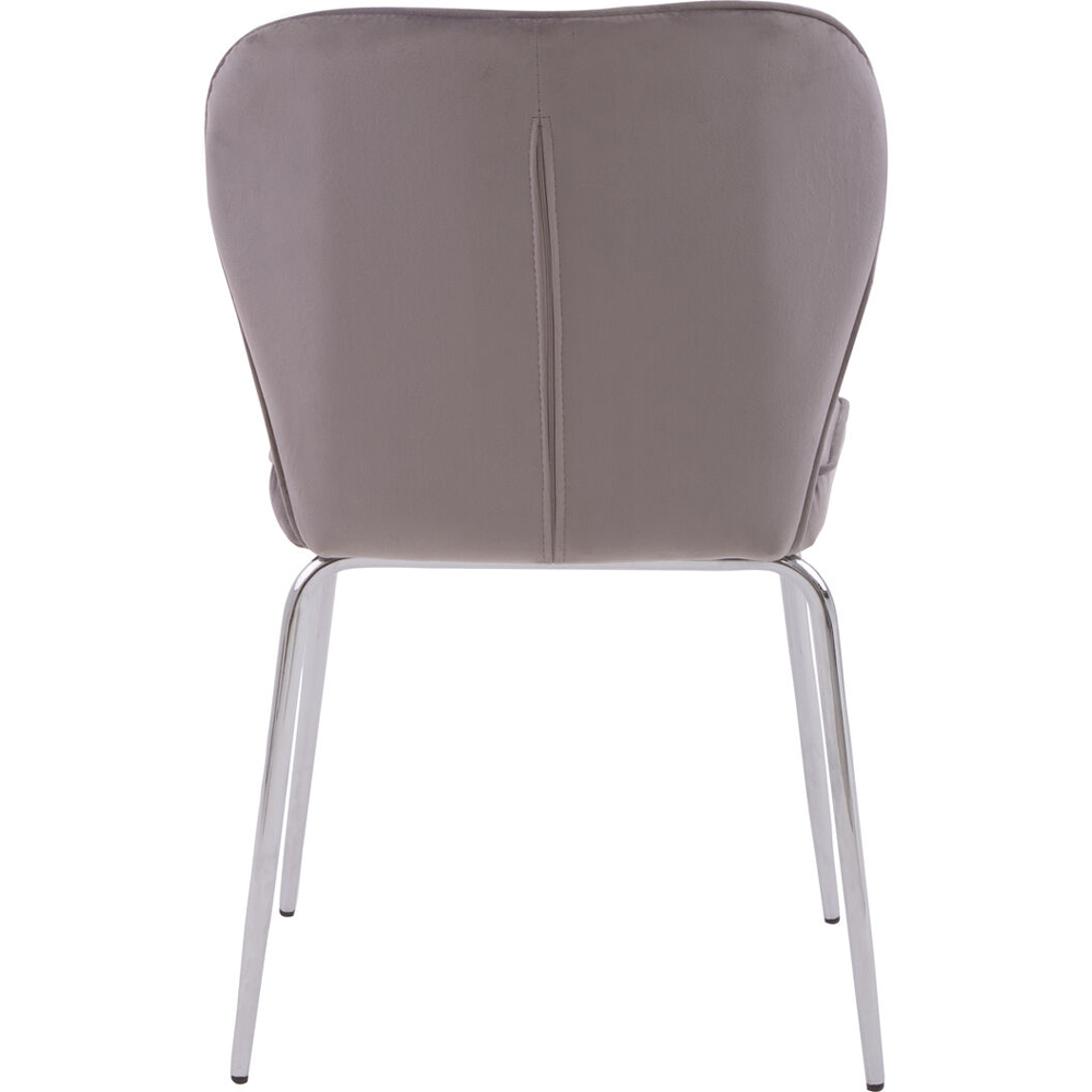 Premier Housewares Tamzin Mink and Chrome Finish Curved Upholstered Dining Chair Image 4