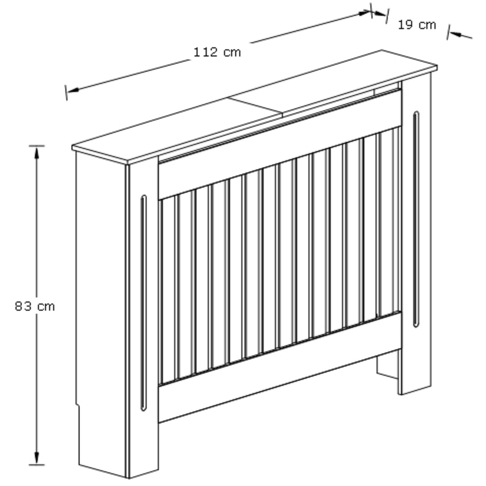 GFW Longslow Grey and Oak Vertical Slat Radiator Cover Medium Image 4