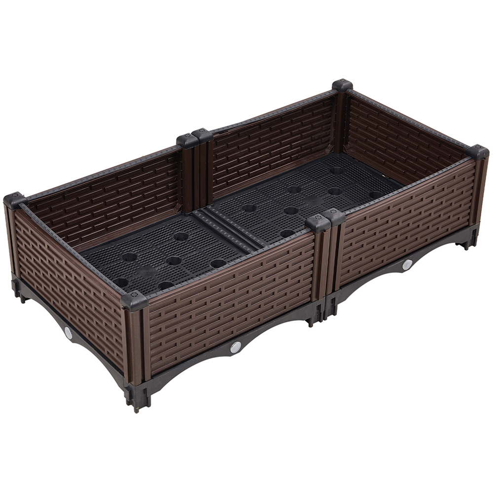 Living and Home Plastic Raised Garden Bed Planter Box 80 x 40 x 19cm Image 1