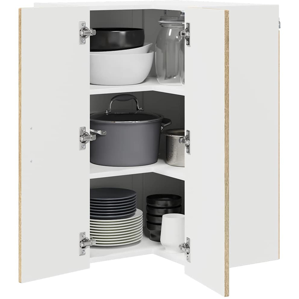 vidaXL 2 Door Sonoma Oak Kitchen Wall Corner Cabinet Image 3